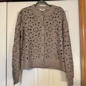 Fat Face Cara Crochet Sweater Womens Sz 14